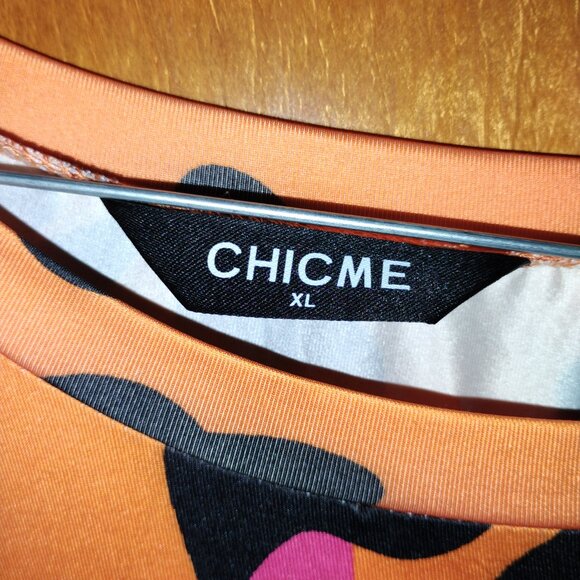 Womens Orange Leopard Print Tie Detail Slit Midi Dress XL - Picture 4 of 5